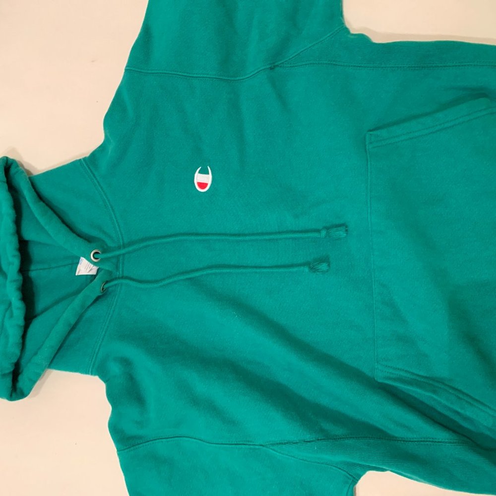 Green Champion reverse weave hoodie